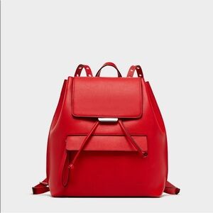ZARA RED BACKPACK WITH GROMMETS